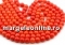 Coral beads, intense orange, round, grade A, 6.5mm