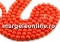 Coral beads, intense orange, round, 8.5mm