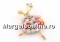 Brosa martisor, Balerina cu flori si cristale, 5x3.5cm - x1