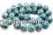 Mosaic stone, round tube, turquoise - white, 22x17mm