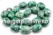 Mosaic stone, round tube, turquoise - white, 22x17mm