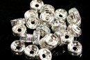 Spacer Rhinestone transparent cu reflexii AB, 8mm - x10