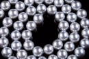 Perle tip Mallorca, rotund, argintiu intens, 6mm