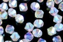 Swarovski, margele bicone, aurore boreale AB2x, 6mm - x10