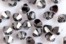 Swarovski, bicone bead, silver night, 4mm - x20
