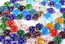 Margele sticla Millefiori, disc, mix, 13.5mm - x33