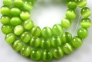 Cat's eye beads, lime green, 6mm