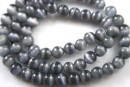 Cat's eye beads, gray, 6mm