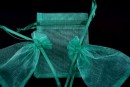 Saculet organza, verde intens, 9x7cm - x20