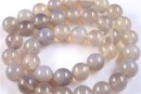 Margele agata grey, round, 6mm