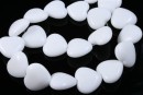 Margele agate albe, inima, 18x17mm - x10