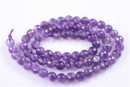 Amethyst, faceted round, 6mm