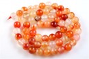 Carnelian, round, 6.4mm