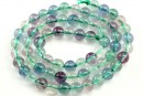 Rainbow fluorite, round, 6mm