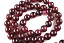 Margele granat natural rosu intens, round, 7mm