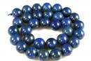 Margele Lapis Lazuli natural A+, albastru safir rotund, 7.5mm