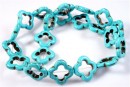 Turquoise magnesite, flower frame, 20mm