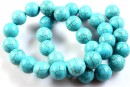 Turquoise magnesite, round, 8mm