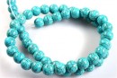 Turquoise magnesite, round, 8mm