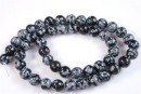 Snowflake obsidian, round, 4.5mm