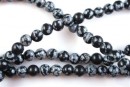 Snowflake obsidian, round, 6.5mm