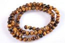 Brown tiger eye, free round, 4mm