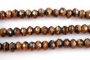 Brown tiger eye, faceted rondelle, 6mm
