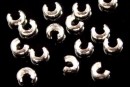 Crimp cover, rhodium plated 925 silver, 3.5mm - x2