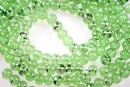 Margele sticla efect, verde-argintiu, 6.5mm - x150