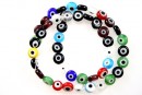 Margele Evil eye, disc, multicolor, 8-8.5mm