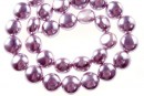 Perle tip Mallorca, disc, mov argintiu, 12mm