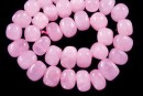 Margele cuart roz, drops, 15mm