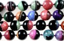 Margele agate naturale druzy- cuart, multicolor, rotund, 24mm