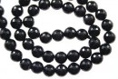 Onix, black, faceted round, 8mm