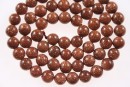 Brown goldstone, round, 8mm