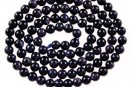 Blue goldstone, round, 4mm