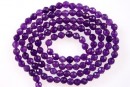 Agate, faceted round, purple, 3mm
