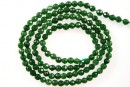 Agate, faceted round, green, 3mm