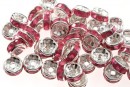 Spacer Rhinestone, roz , 8mm - x10