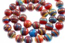 Margele malachit sintetic multicolor, rotund, 10mm