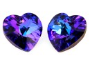 Swarovski, heart pendant, heliotrope, 10mm - x2
