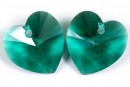 Swarovski, pandantiv inima, emerald, 18mm - x1