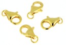 Clasp, gold-plated 925 silver, 11x5.6mm - x1