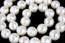 tip Mallorca pearls, faceted round, white, 12mm