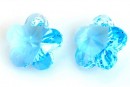 Swarovski, pandantiv floare, aquamarine, 12mm - x2