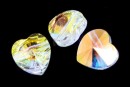 Swarovski, heart bead,crystal AB, 8mm - x2