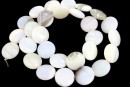 Margele opal natural alb, disc, 14mm
