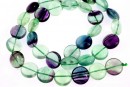 Margele naturale fluorit curcubeu, disc, 12mm