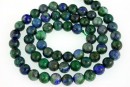 Natural azurite, round, 6mm