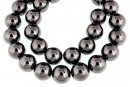 Hemalyke (hematit), round, 12mm